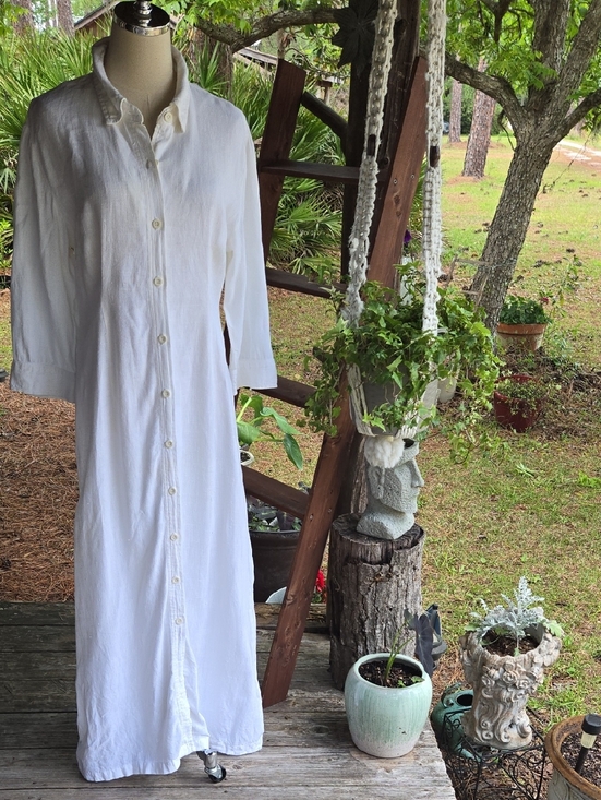 For Joseph Dresses & Skirts - For Joseph Off White Linen Maxi Shirt Dress Size Medium